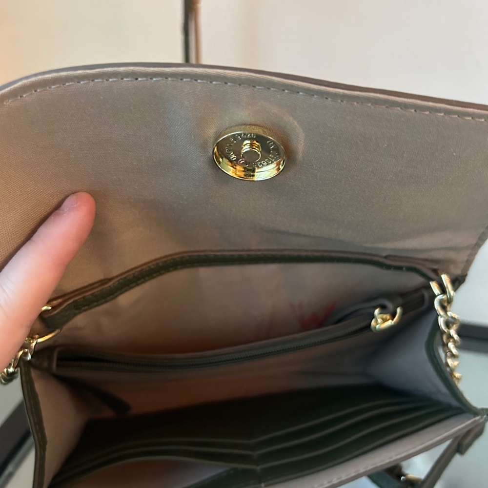 Nanette Lepore Olive Green Small Crossbody Bag With Gold Hardware - Picture 6 of 7